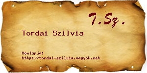 Tordai Szilvia névjegykártya